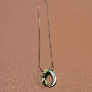 Lia sophia green stone pendant and necklace